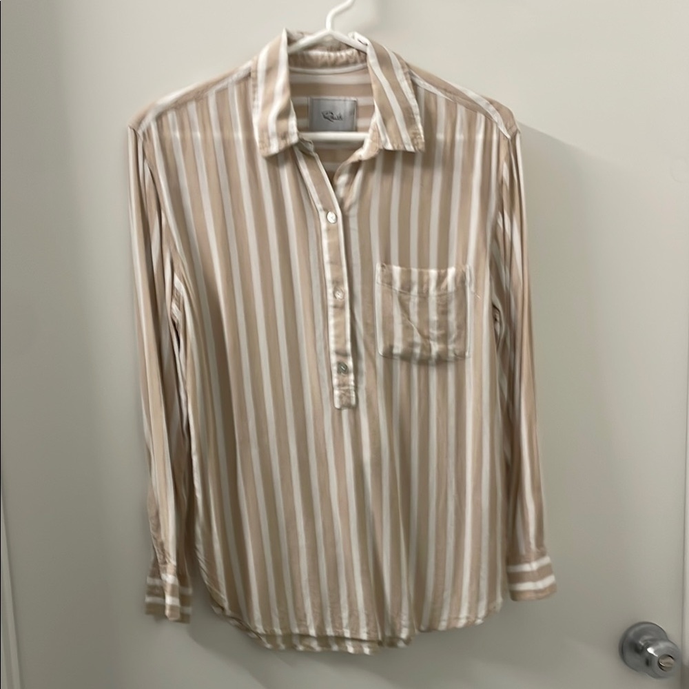 Rails Striped Beige and White womens shirt. Never worn.